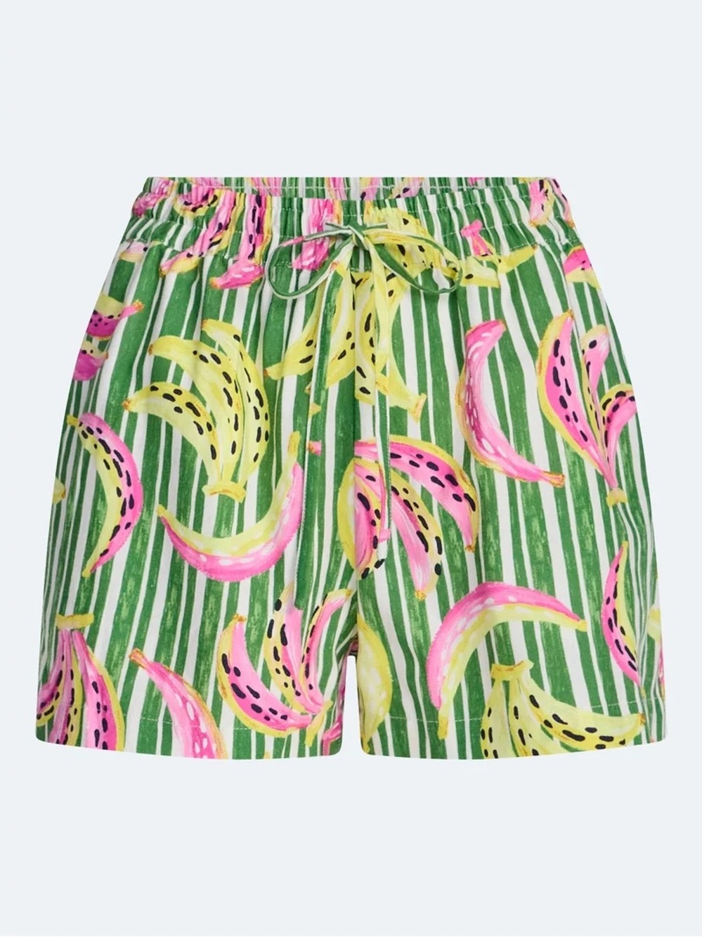 Free Assembly Banana Print Striped Shorts
